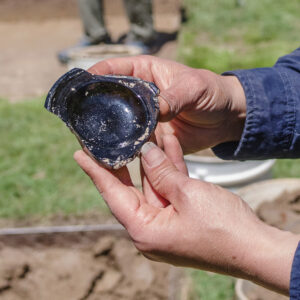 The Smithfield wine bottle base after excavation